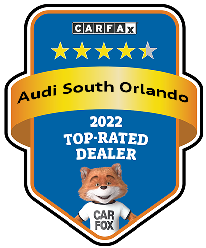 Audi South Orlando Recognized as a CARFAX Top-Rated Dealer 2022 CARFAX Top-Rated Dealer badge