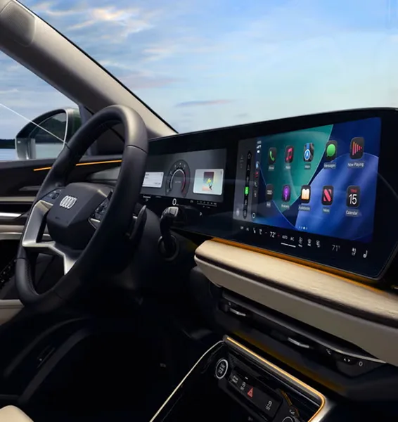 Audi Q5 cockpit showing the virtual cockpit and the MMI touch display