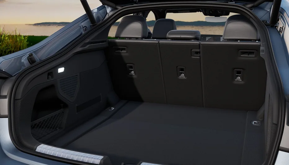 Open trunk of the Audi A5 showing the cargo area