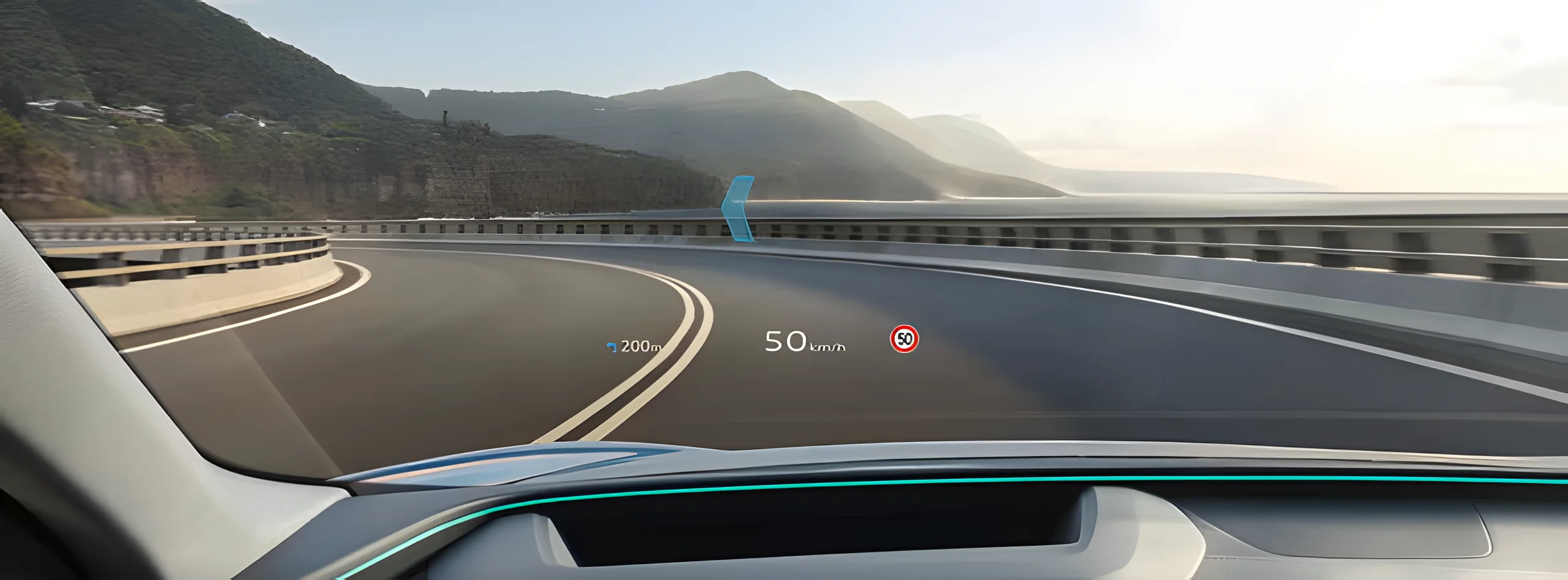 AR head-up display projecting speed and navigation onto the Audi Q6 e-tron windshield
