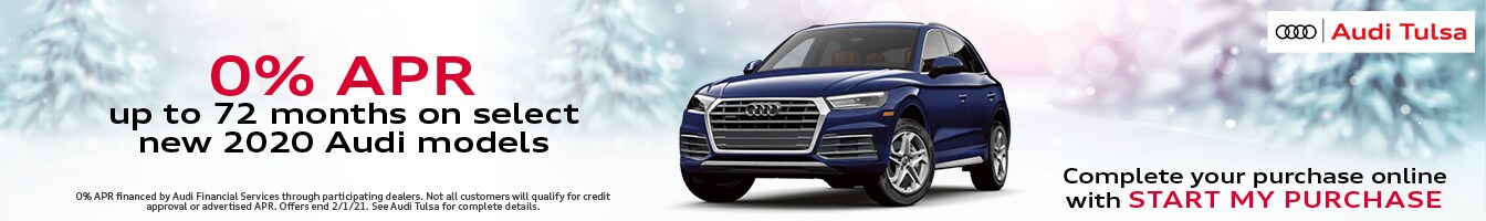 0% APR up to 72 months on select new 2020 Audi models