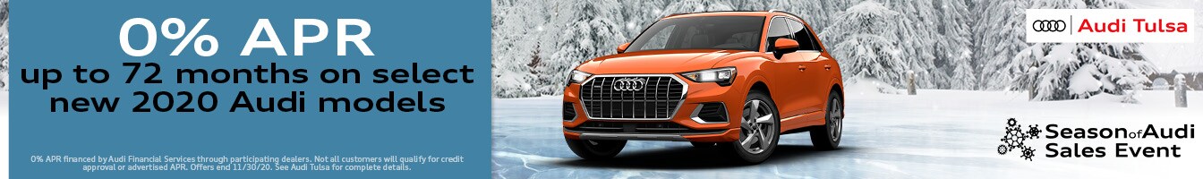 0% APR up to 72 months on select new 2020 Audi models