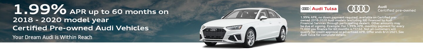 Certified Pre-owned Audi Vehicles Offer at Audi Tulsa