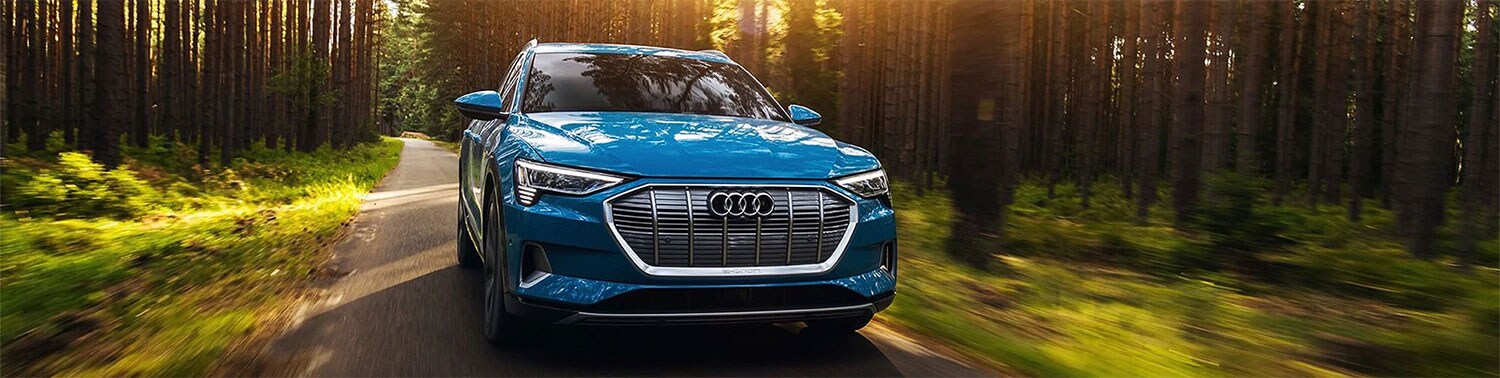 Blue Audi e-tron Electric SUV