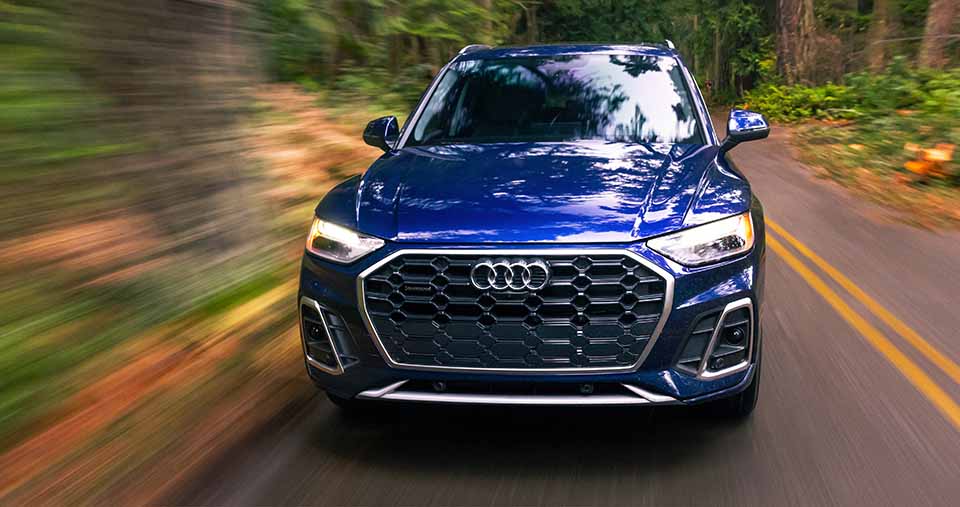 front facing Audi Q5 driving