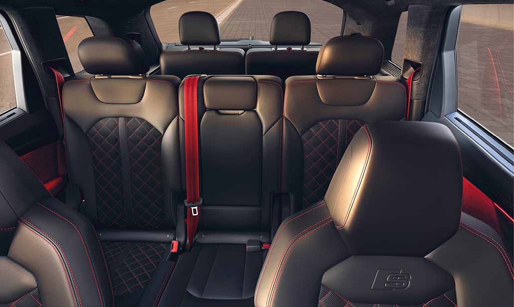 Three rows of seating accommodate up to seven passengers