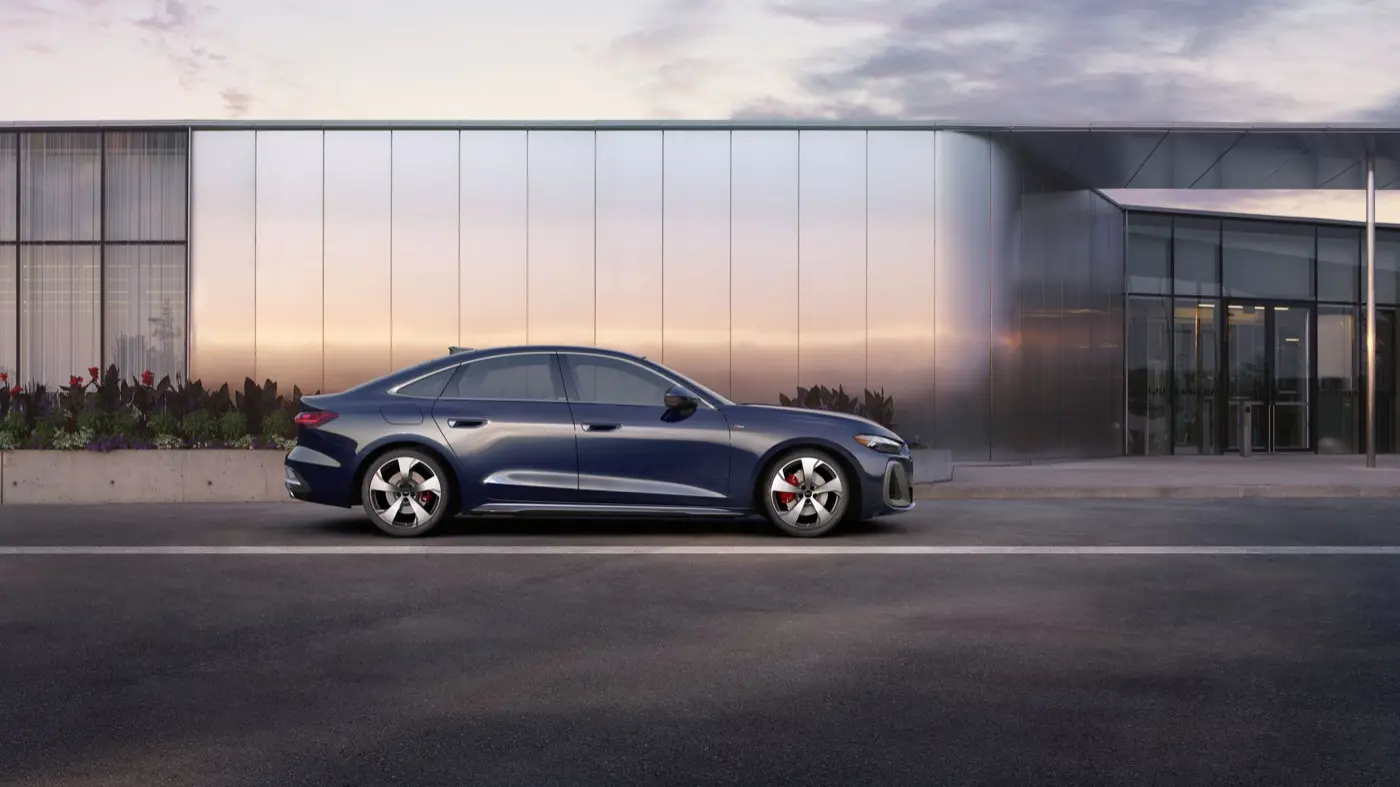 2027 Audi A5 side profile showing its sweeping coupe-like roofline
