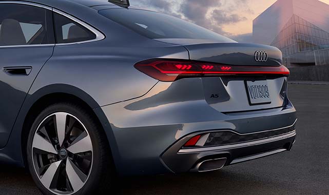Rear view of the 2025 Audi A5.