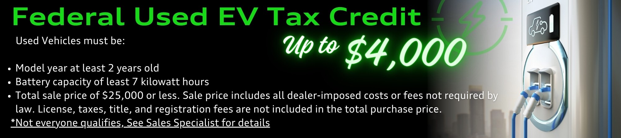 Used car tax credit