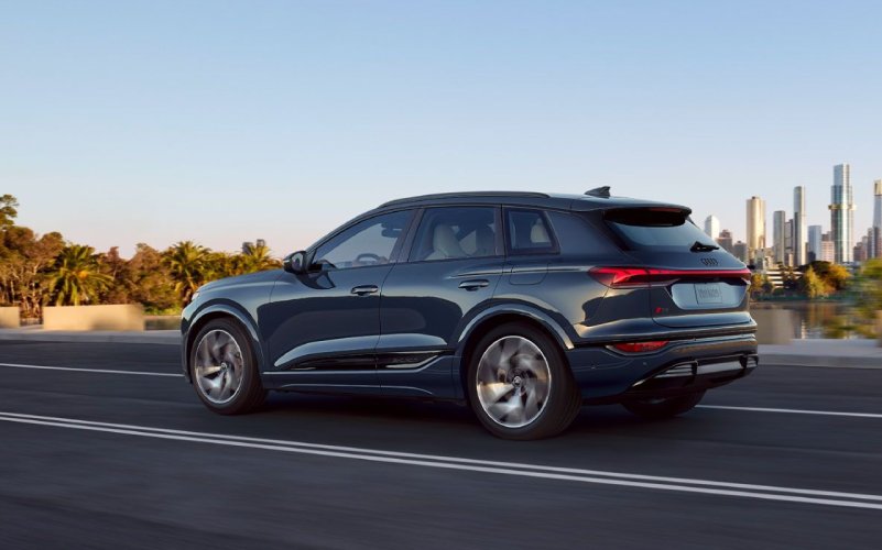 2025 Audi Q6 e-tron on the road