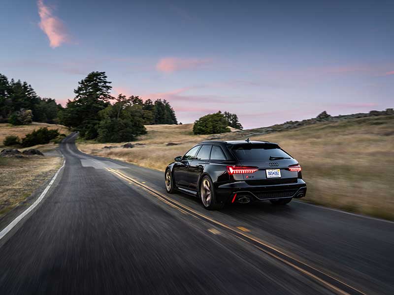 2024 Audi RS 6 Avant Performance on road rear view