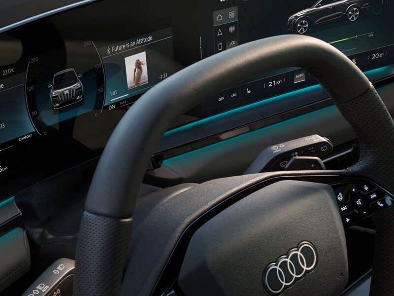2025 Audi Q6 e-tron in a display room