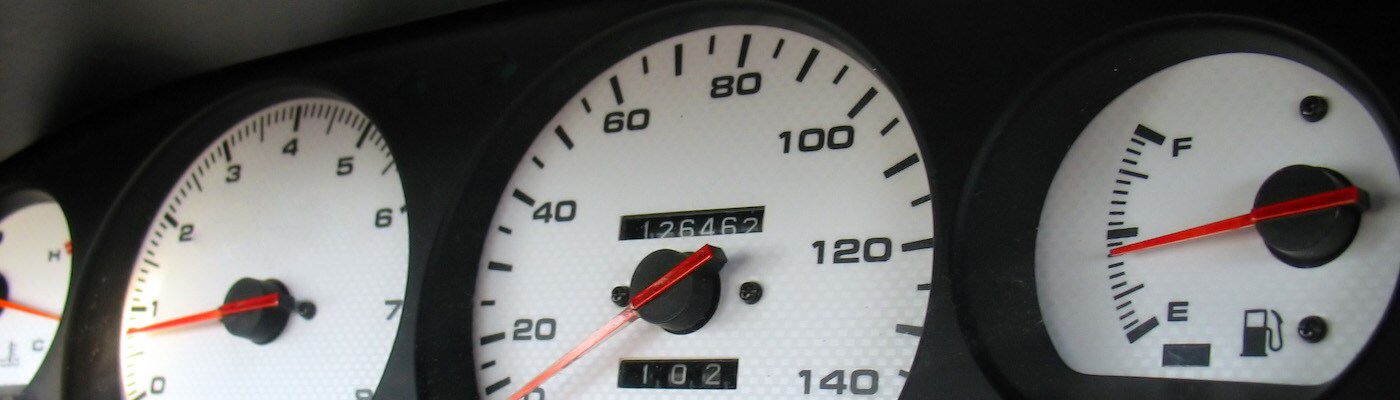 Gauges Close Up of Odometer