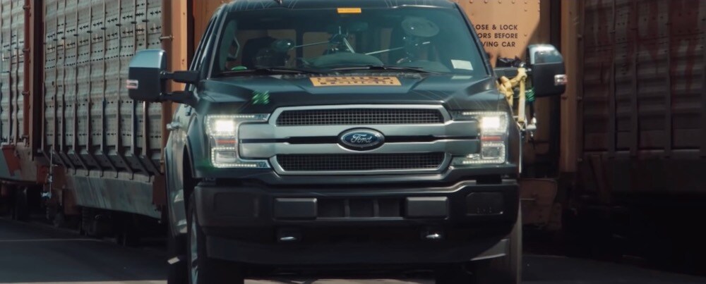 Electric F-150 Towing a Train