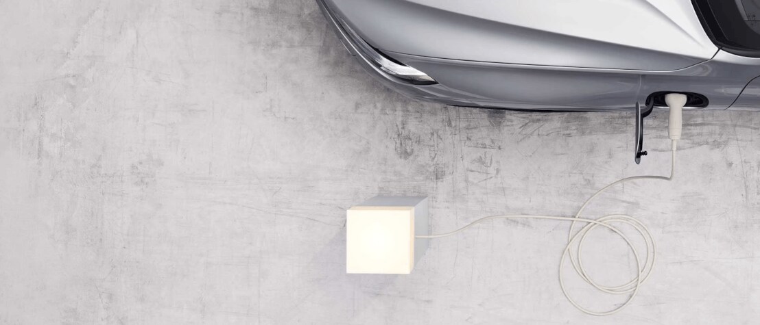 silver volvo model charging