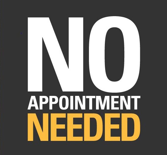no appointment no appointment necessary