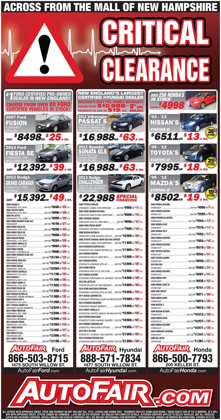 AUTOFAIR MANCHESTER NH PRE-OWNED VEHICLE SPECIALS