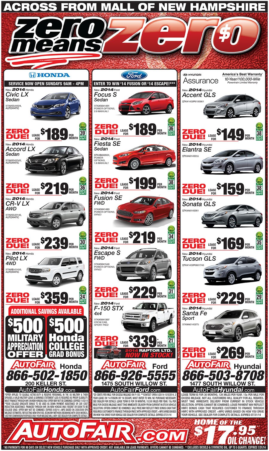 AUTOFAIR MANCHESTER NH NEW VEHICLE LEASE SPECIALS