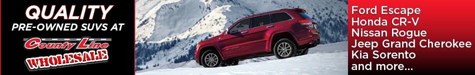 Pre-owned SUVs at County Line Wholesale