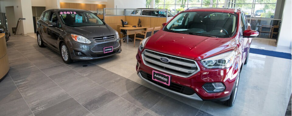 AutoNation Ford Bellevue Finance Center AutoNation Ford Bellevue showroom with new Ford vehicles for sale