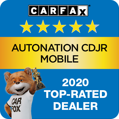 Autonation Chrysler Dodge Jeep Ram Mobile Recognized as a CARFAX Top-Rated Dealer 2020 CARFAX Top-Rated Dealer badge