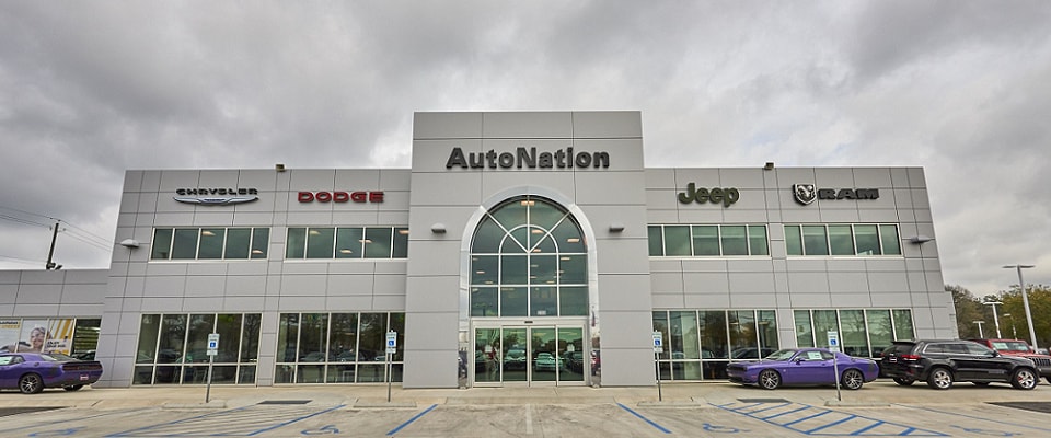 Mobile Area Chrysler, Dodge, Jeep, RAM Dealership Exterior view of AutoNation Chrysler, Dodge, Jeep, RAM Mobile serving Mobile