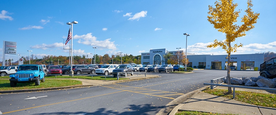 Hours And Directions To AutoNation Chrysler Dodge Jeep RAM FIAT Johnson City Outside view of AutoNation Chrysler Dodge Jeep Ram & FIAT Johnson City