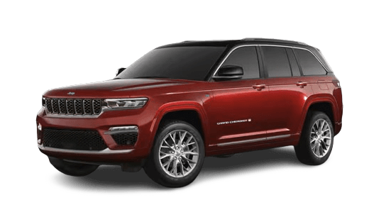 Learn about the color options of the Jeep Grand Cherokee Jeep Grand Cherokee in Velvet Red Pearl & Black