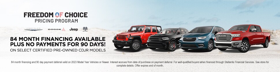 Freedom of choice pricing program 84 month financial available Freedom of choice pricing program banner