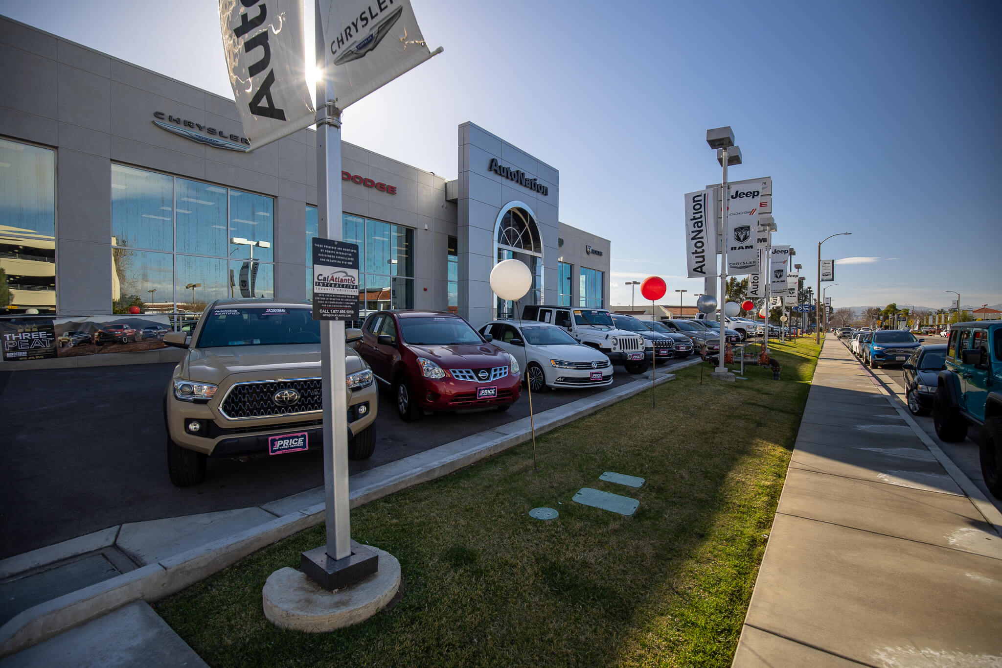 Your local AutoNation dealership at Chrysler, Dodge, Jeep, RAM Valencia in Valencia, CA Exterior view of Chrysler Dodge Jeep RAM Valencia