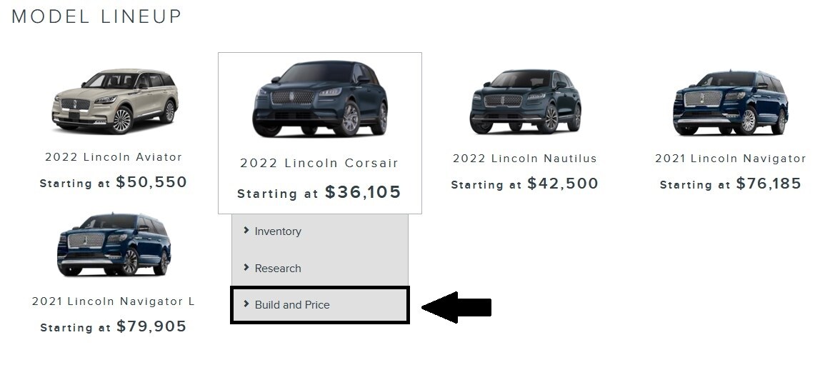 Lincoln Build and Price link