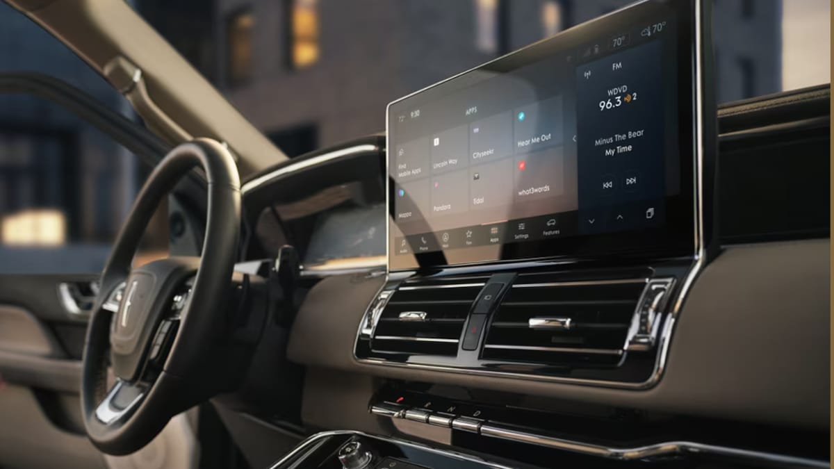 View of 2024 Lincoln Navigator Steering Wheel and LCD Touchscreen