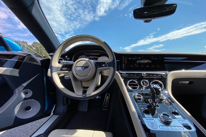 Interior view of the Bentley Continental GT V8