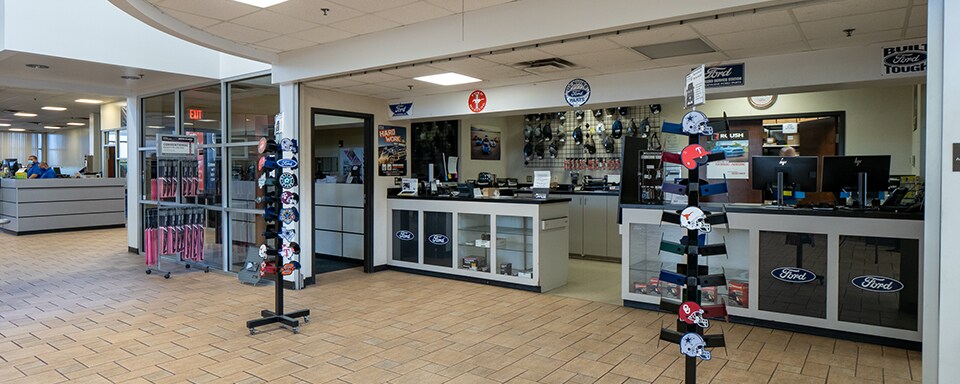 Ford Parts For Sale in Frisco Interior view of parts counter and cashier at AutoNation Ford Frisco