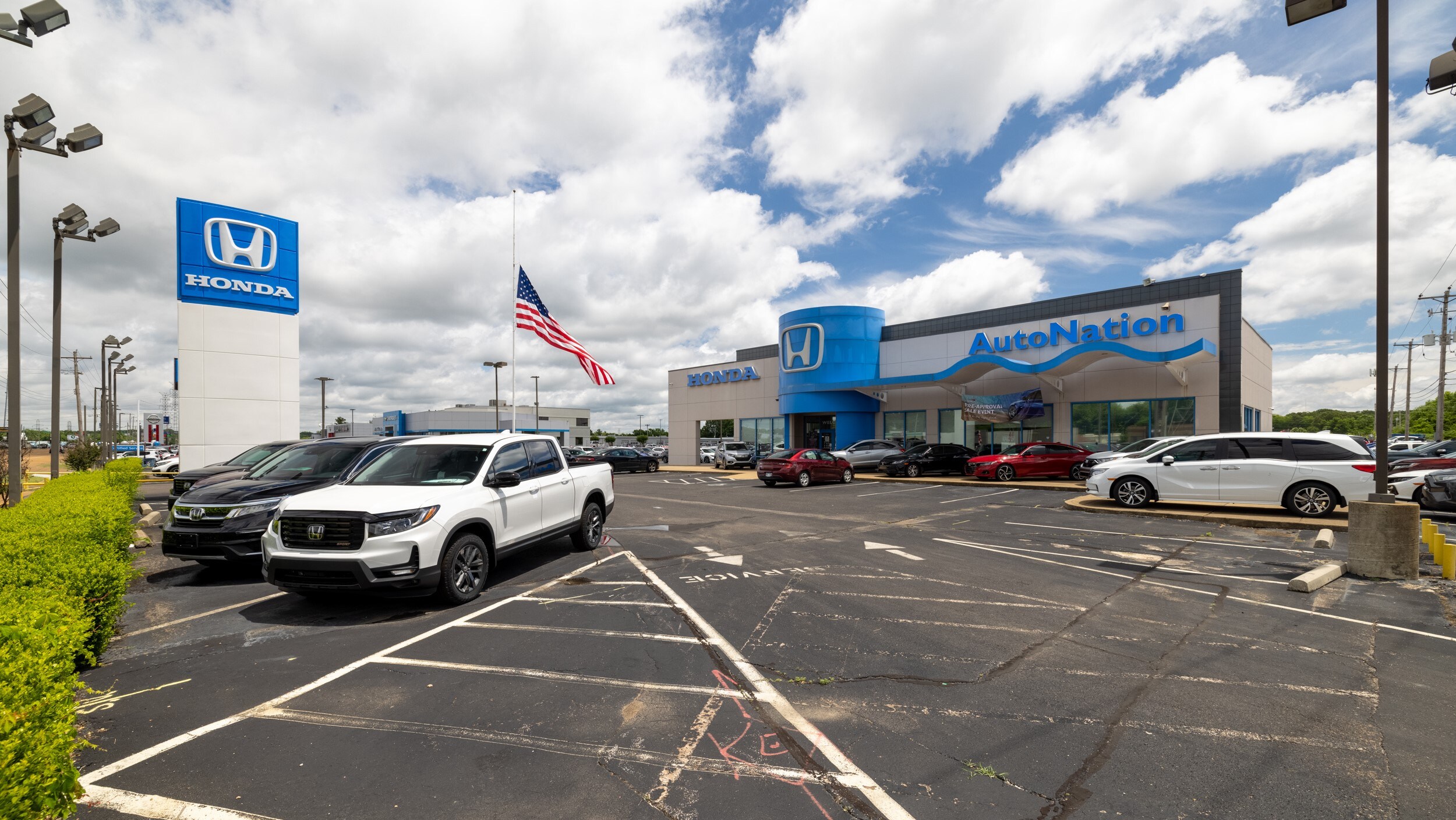 AutoNation Honda Covington Pike is your Memphis, TN home for all your Honda financing, purchasing, and service needs Exterior view of AutoNation Honda Covington Pike during the day