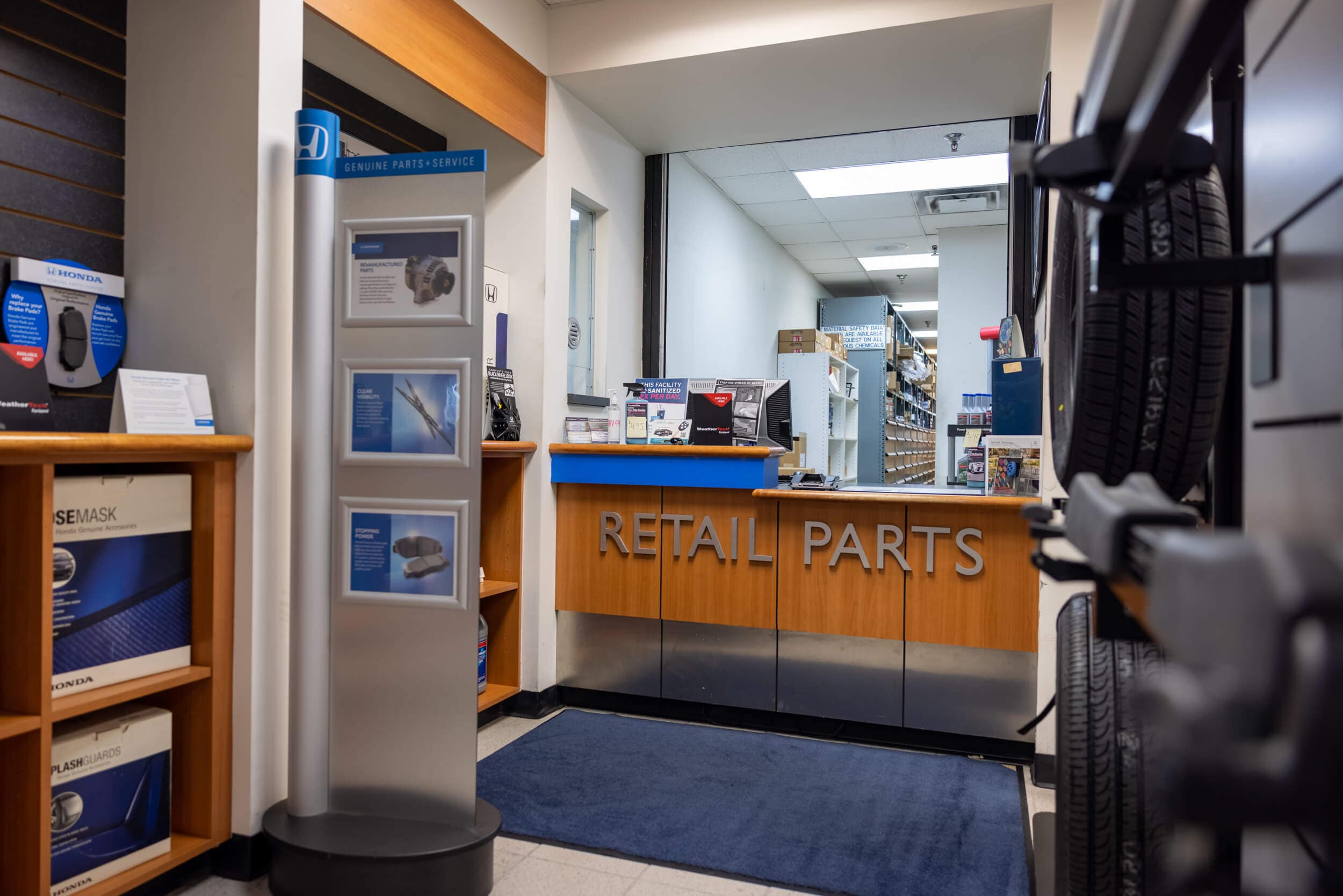 Find genuine factory parts for your Honda car, truck, or SUV near you at AutoNation Honda West Knoxville Interior view of the parts counter at AutoNation Honda West Knoxville