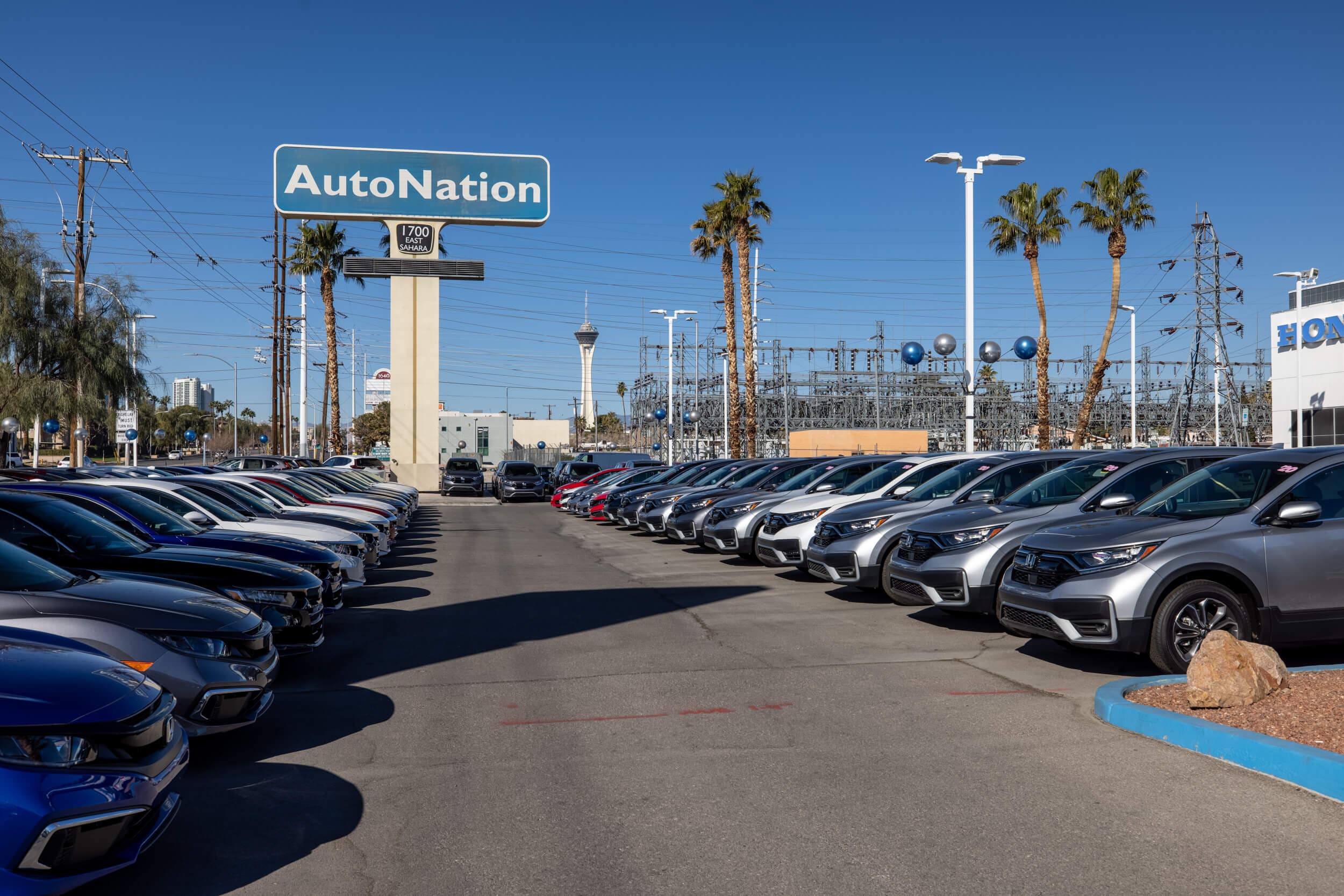 Find a vast selection of Honda cars, trucks, and SUVs at AutoNation Honda East Las Vegas View of the car lot at AutoNation Honda East Las Vegas