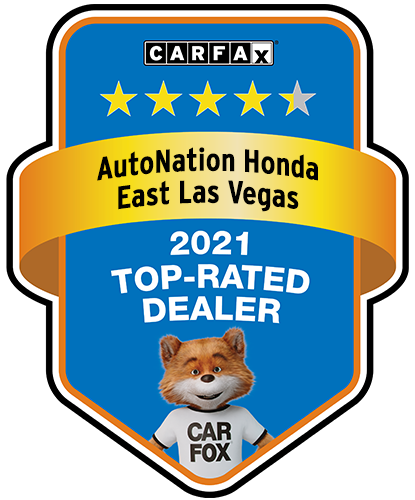 AutoNation Honda East Las Vegas Recognized as a CARFAX Top-Rated Dealer 2021 CARFAX Top-Rated Dealer badge
