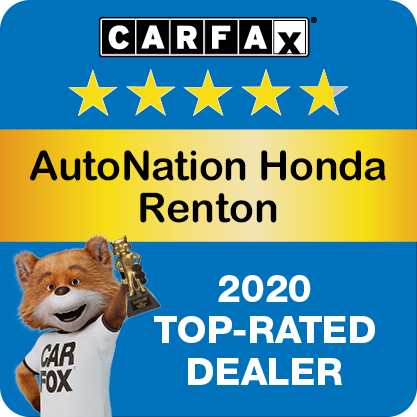 AutoNation Honda Renton Recognized as a CARFAX Top-Rated Dealer 2020 CARFAX Top-Rated Dealer badge
