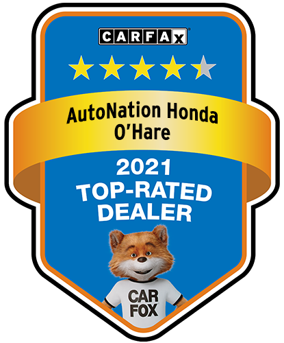 AutoNation Honda O'Hare Recognized as a CARFAX Top-Rated Dealer 2021 CARFAX Top-Rated Dealer badge