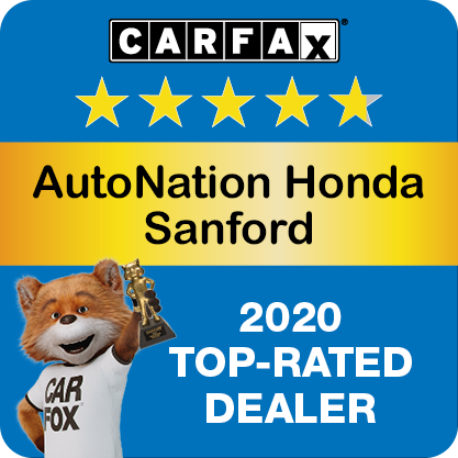 AutoNation Honda Sanford Recognized as a CARFAX Top-Rated Dealer 2020 CARFAX Top-Rated Dealer badge