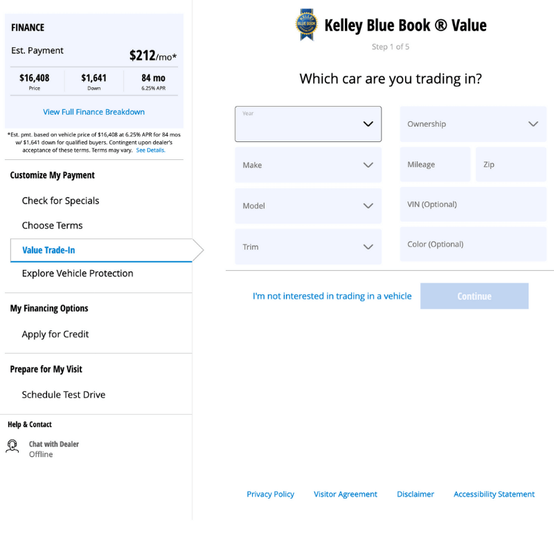 Value your trade form