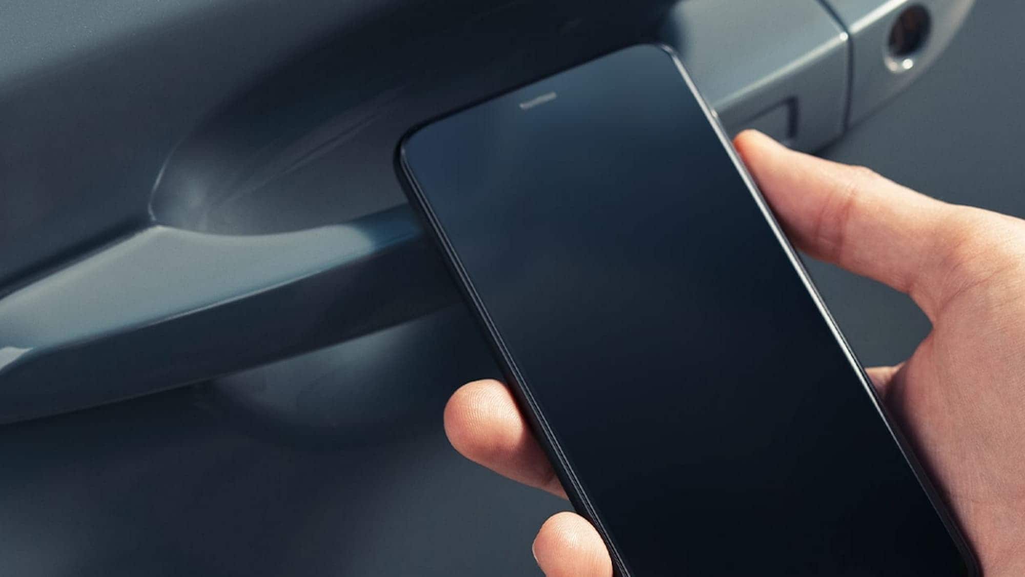 iPhone being used as a key on a 2024 Hyundai Kona