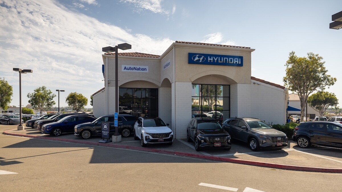 Exterior view of AutoNation Hyundai Carlsbad, a Hyundai dealer near Poway, CA