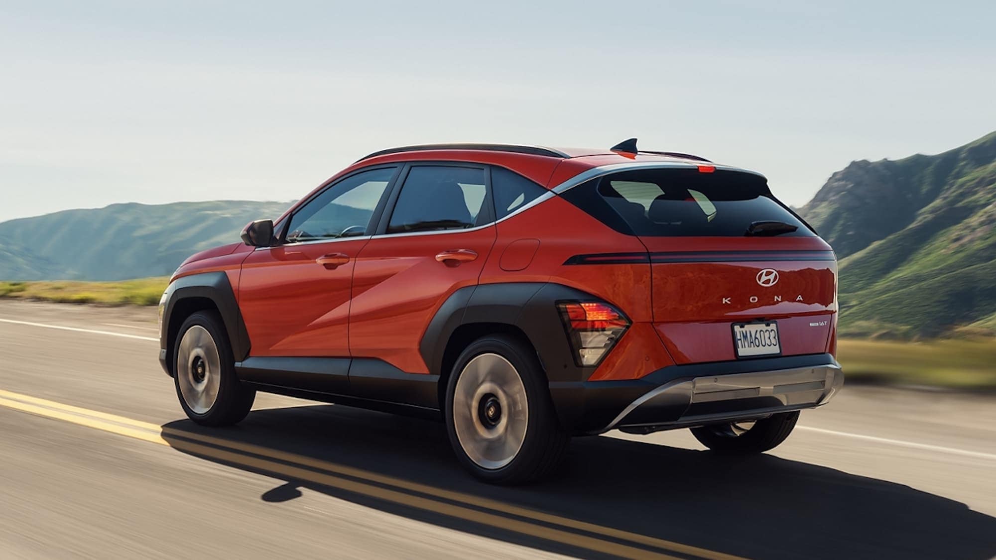 2024 Hyundai Kona rear 3/4 view