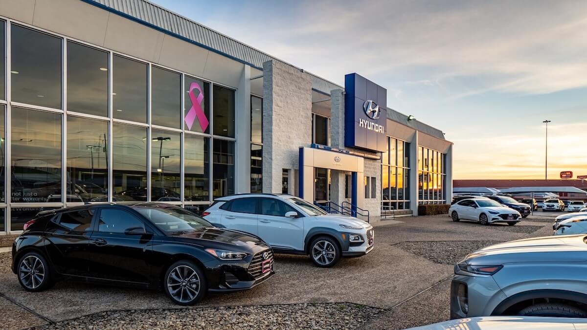Exterior view of AutoNation Hyundai North Richland Hills, a Hyundai dealer near Carrollton