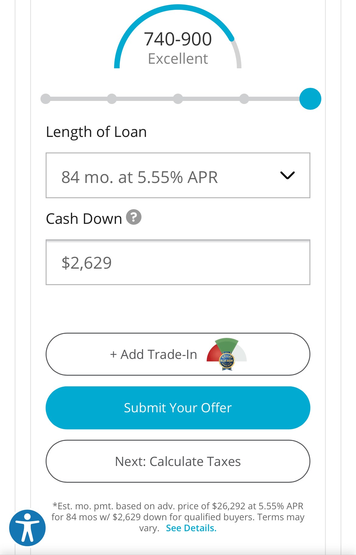 AutoNation Express tool on a mobile device
