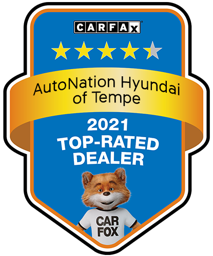 AutoNation Hyundai Tempe Recognized as a CARFAX Top-Rated Dealer 2021 CARFAX Top-Rated Dealer badge