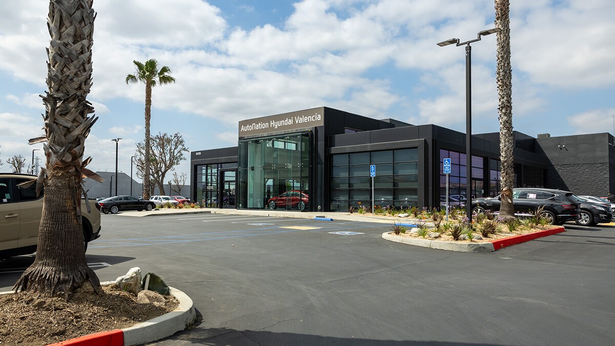Exterior view of AutoNation Hyundai Valencia, a Hyundai dealer near Van Nuys