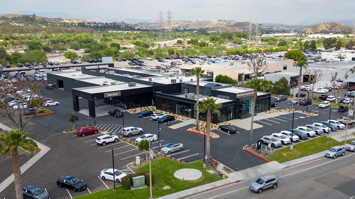 Exterior view of AutoNation Hyundai Valencia, a Hyundai dealer near Glendale